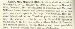 Margaret M. “Maggie” <I>Baker</I> Egbert 
