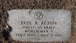 2LT Paul R. Achin 