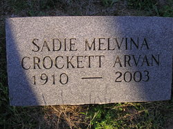 Sadie Melvina <I>Crockett</I> Arvan 