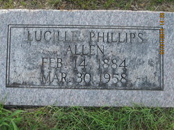 Sarah Lucille “Lute” <I>Phillips</I> Allen 