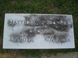 Mattie <I>Davis</I> Buckner 