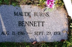 Maude Catherine “Mae” <I>Burns</I> Bennett 