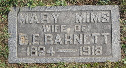 Mary Lucia <I>Mims</I> Barnett 