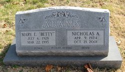 Mary E. “Betty” <I>Smith</I> Adams 
