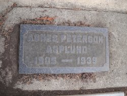 Agnes <I>Peterson</I> Asplund 