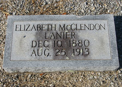 Elizabeth “Bessie” <I>McClendon</I> Lanier 