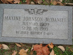 Maxine Margaret <I>Johnson</I> McDaniel 