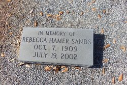 Rebecca <I>Hamer</I> Sands 