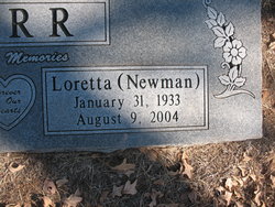 Loretta Lou <I>Newman</I> Carr 
