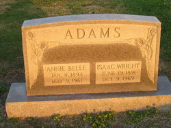 Annie Belle <I>Webb</I> Adams 