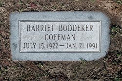 Harriet Catherine <I>Boddeker</I> Coffman 