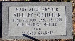 Mary Alice <I>Snyder</I> Crutcher 
