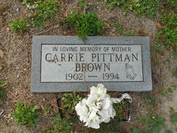 Carrie <I>Pittman</I> Brown 