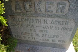Annie M <I>Zellers</I> Acker 