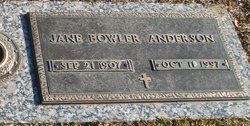 Jane Frances <I>Bowler</I> Anderson 