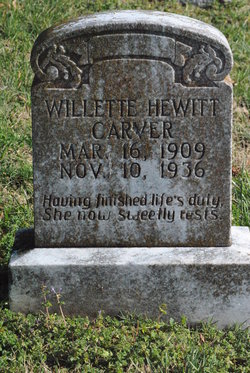 Willette <I>Hewitt</I> Carver 