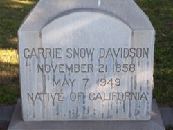 Caroline “Carrie” <I>Snow</I> Davidson 