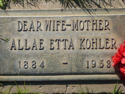 Allae Etta <I>Fletcher</I> Kohler 