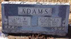 Florence A <I>Hobbs</I> Adams 