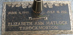 Elizabeth Ann <I>Matlock</I> Throckmorton 