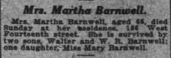 Martha R. “Mattie” <I>Long</I> Barnwell 