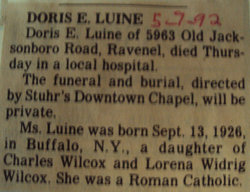 Doris E. <I>Wilcox</I> Luine 