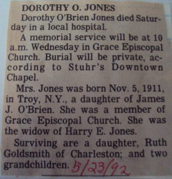Dorothy <I>O'Brien</I> Jones 