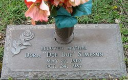Dora Rebecca “Doe Doe” <I>Davis</I> Simpson 