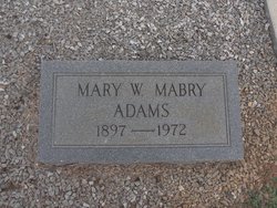 Mary Ward <I>Mabry</I> Adams 
