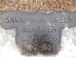 Savannah Mary <I>Green</I> Bearden 