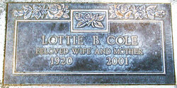Lottie B. <I>Davis</I> Cole 