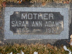 Sarah Ann <I>Hill</I> Adams 