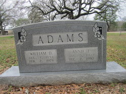 Annie Lou <I>Coleman</I> Adams 