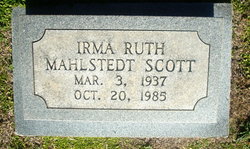 Irma Ruth <I>Mahlstedt</I> Scott 