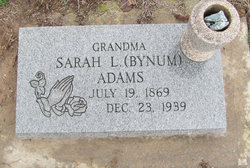 Sarah L <I>Bynum</I> Adams 