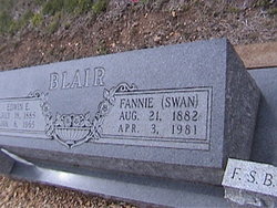 Susan Frances “Fannie” <I>Swan</I> Blair 