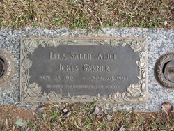 Lela Sallie Alice <I>Jones</I> Garner 