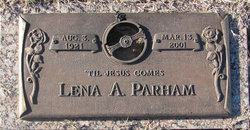 Lena A <I>Kelley</I> Parham 