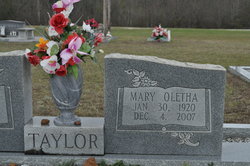 Mary Oletha <I>Medders</I> Taylor 