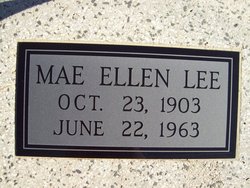 Mae Ellen <I>Seright</I> Lee 