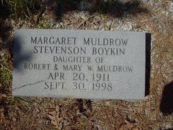 Margaret Stevenson <I>Muldrow</I> Boykin 