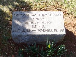 Mary Ann <I>Matthews</I> Nelson 