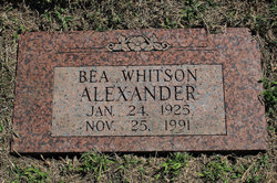 Beatrice “Bea” <I>Whitson</I> Alexander 