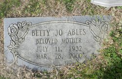 Betty Jo <I>Ingram</I> Ables 