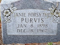 Janie Lee <I>Forsythe</I> Purvis 