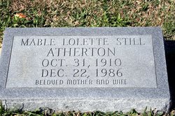 Mabel Lolette <I>Still</I> Atherton 