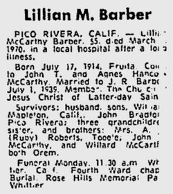 Lillian Carmella <I>McCarthy</I> Barber 