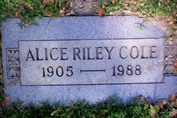 Alice <I>Riley</I> Cole 