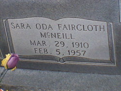 Sara Oda “Odie” <I>Faircloth</I> McNeill 