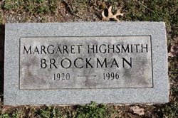 Margaret Elizabeth <I>Highsmith</I> Brockman 